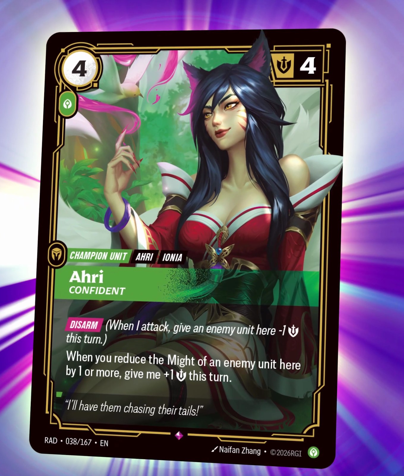 Ahri, Confident.