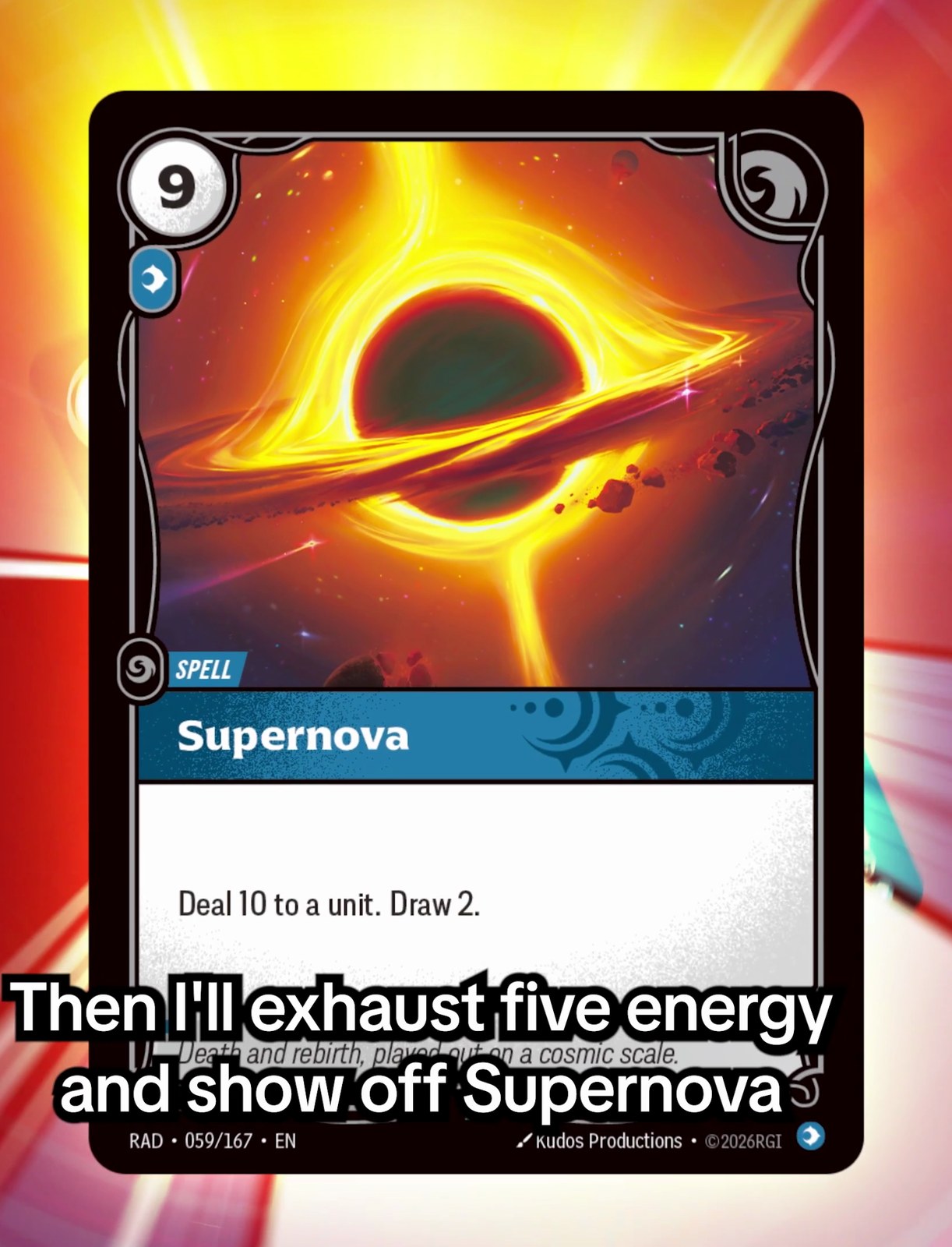 Supernova: deal 10 to a unit, draw 2.