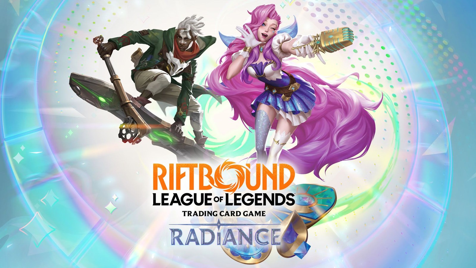 Radiance key art with Ekko and Seraphine.