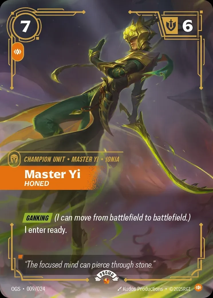 Master Yi, Honed · Promo · OP-009/024