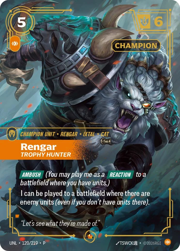 Rengar, Trophy Hunter (Champion) · Promo · Champion · OP-120/219-c