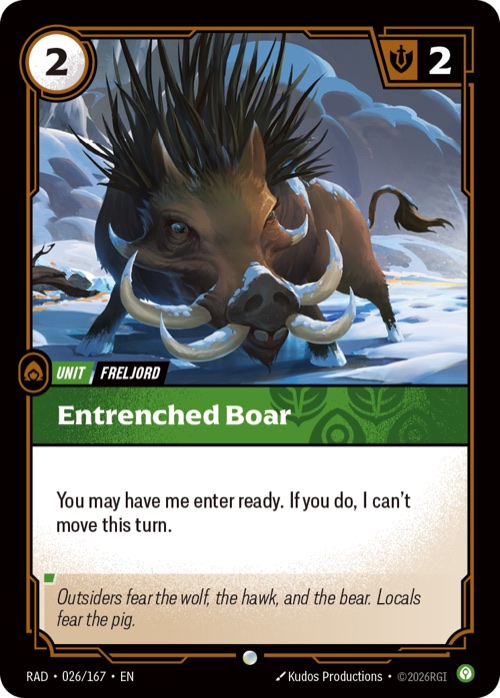 Entrenched Boar